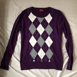 NWOT | Purple Argyle Sweater (M)